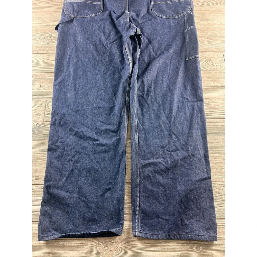 Red Kap Mens Blue Denim Bib‎ Overalls Workwear Carpenter Pants Indigo 46 x 31